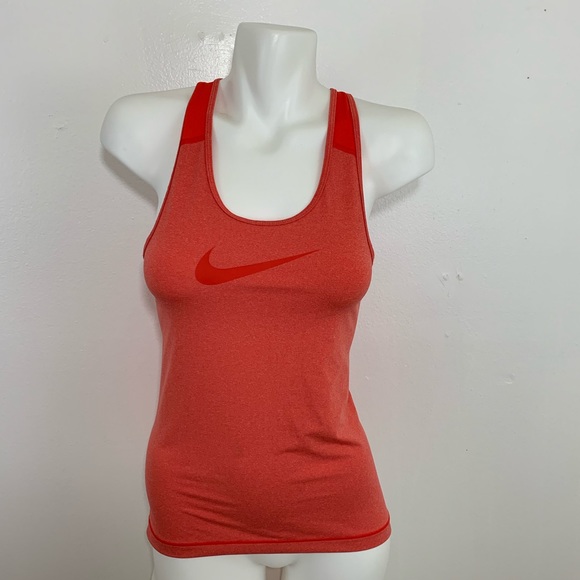 Nike Tops - Nike pro tank top racer back orange size small